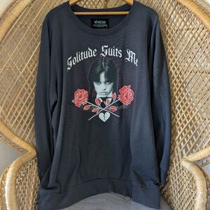 Torrid Wednesday Addams Solitude Suits Me Pullover Sweatshirt